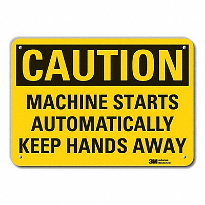 Rflctv Keep Hand Clear Caut Sign 10x14in