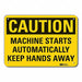Rflctv Keep Hand Clear Caut Sign 10x14in