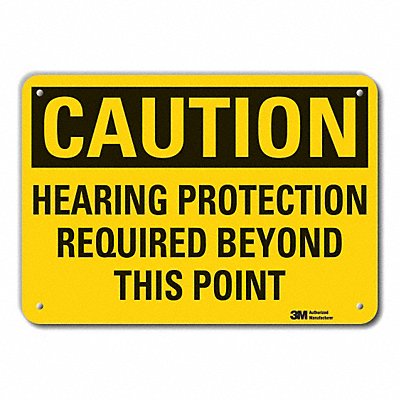 Rflctv Hearing Caution Sign 10x14in Alum
