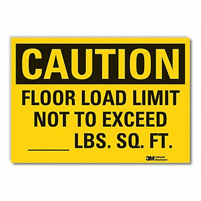 Floor Load Caution Rflctv Labl 3.5inx5in