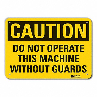 Rflct Machine Guard Caution Sign 10x14in