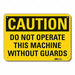Rflct Machine Guards Caution Sign 7x10in