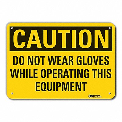 Caution Sign 7 in x 10 in Plastic