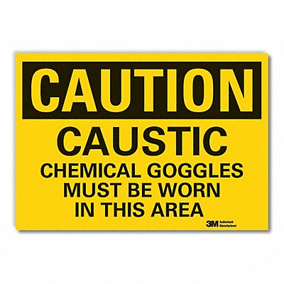 Caustic Caution Rflct Label 10inx14in