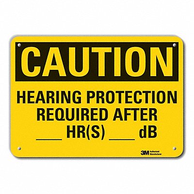 Rflct Hearing Caution Sign 10x14in Alum