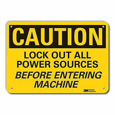 Caution Sign 7 in x 10 in Plastic