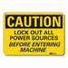 Caution Sign 7 in x 10 in Plastic