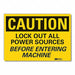 Caution Sign 7in x 10in Non-PVC Polymer