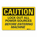 Lockout Tagout Caution Rflctv Labl 5x7in