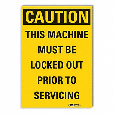 Lockout Tagout Caution RflctvLbl 10x14in