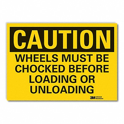 Chock Wheels Caution Rflctv Labl 10x14in