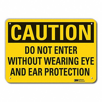 Rflct Eye Ear Caution Sign 7x10in Alum