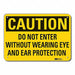 Rflct Eye Ear Caution Sign 7x10in Alum