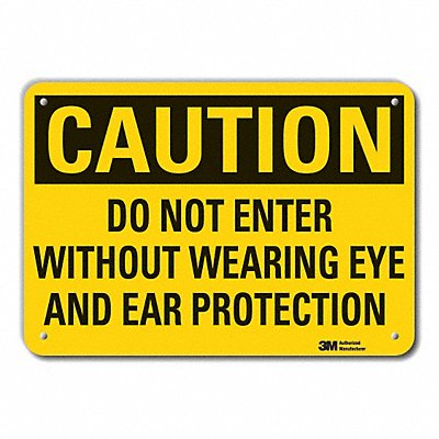 Caution Sign 7 in x 10 in Plastic