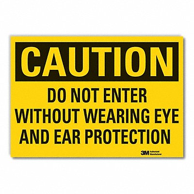 Eye  Ear Caution Rflctv Label 10inx14in