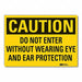 Eye  Ear Caution Rflctv Label 10inx14in