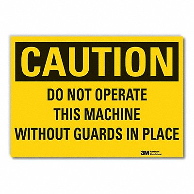 Caution Sign 10in x 14in Non-PVC Polymer