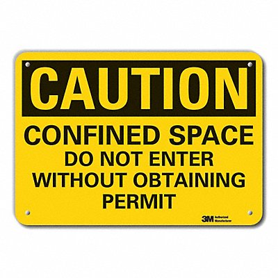 Caution Sign 7 in x 10 in Aluminum