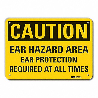 Rflctv Hearing Caution Sign 10x14in Alum