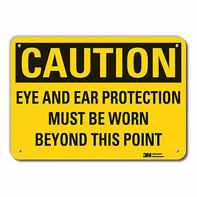 Rflct Eye Ear Caution Sign 7x10in Alum