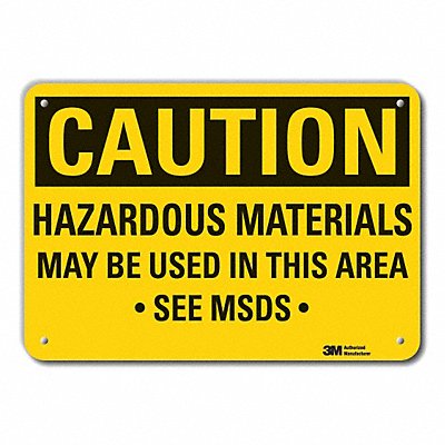 Caution Sign 7 in x 10 in Plastic