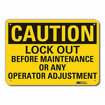 Rflct Lockout Tagout Caution Sign 7x10in