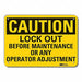 Rflct Lockout Tagout Caut Sign 10x14in