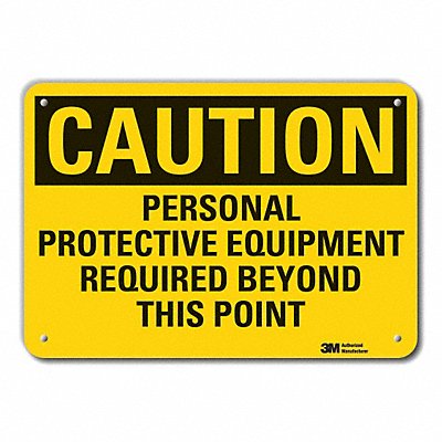 Caution Sign 7 in x 10 in Aluminum