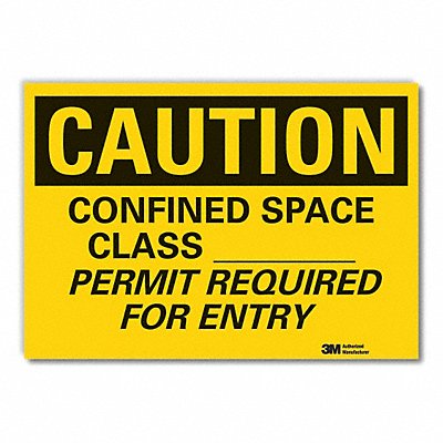 Caution Sign 7in x 10in Non-PVC Polymer
