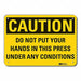 Rflct Pinch Point Caution Sign 7x10in