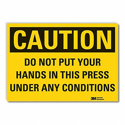 Pinch Point Caution Rflctv Label 3.5x5in