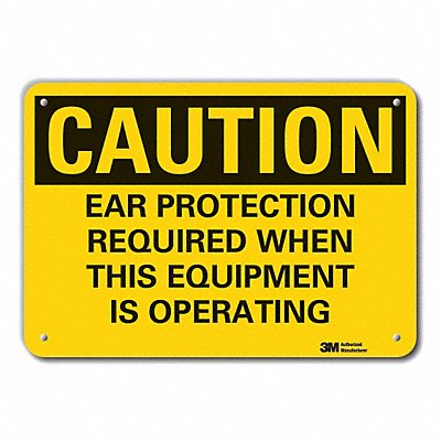 Rflctv Hearing Caution Sign 10x14in Alum