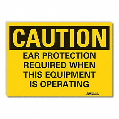 Hearing Caution Rflct Label 7inx10in