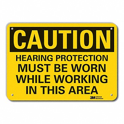Rflct Hearing Caution Sign 7x10in Alum