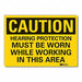 Hearing Caution Rflctv Label 7inx10in