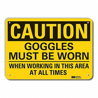 Caution Sign 7 inx10 in Plastic