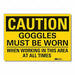 Eye Caution Rflct Label 10 in x 14 in