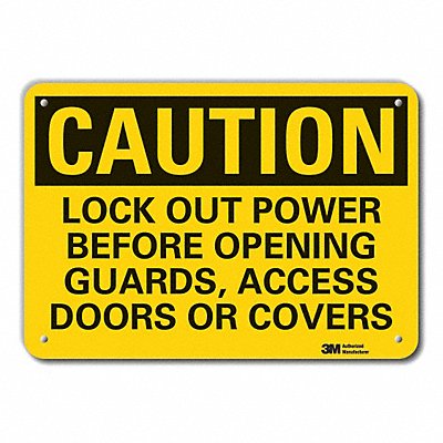 Rflct Lockout Tagout Caut Sign 10x14in