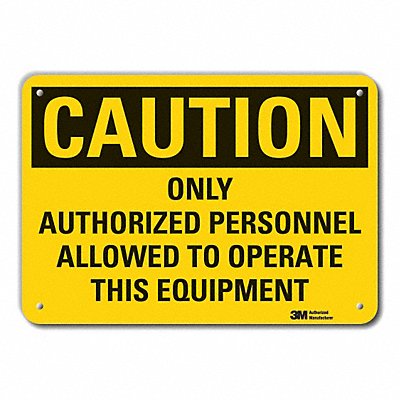 Rflct Auth Personnel Caution Sign 7x10in