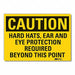 Hard Hat Caution Rflct Label 3.5inx5in