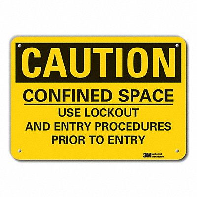 Rflct Confind Space Caution Sign 10x14in