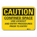 Rflct Confined Space Caution Sign 7x10in