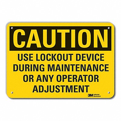 Rflct Lockout Tagout Caution Sign 7x10in