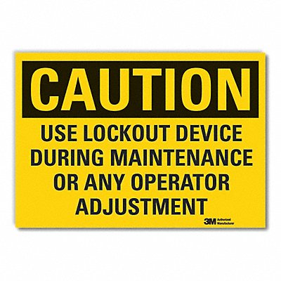 Caution Sign 7inx10in Non-PVC Polymer