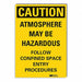 Confined Space Caution Rflct Lbl 7x5in