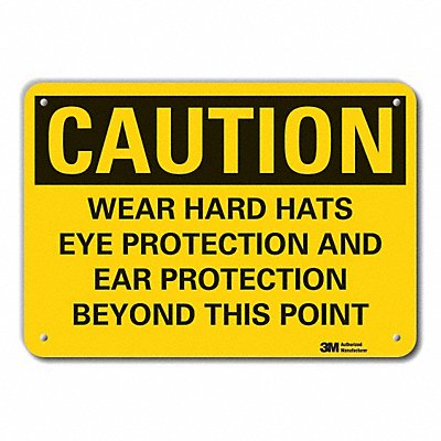 Rflct Hard Hats Caution Sign 10x14in