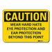 Rflct Hard Hats Caution Sign 10x14in