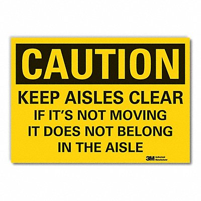 Keep Clear Caution Rflctv Lbl 3 1/2x5in