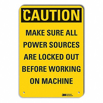 Caution Sign 14 in x 10 in Plastic