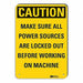 Rflct Lockout Tagout Caut Sign 10x14in